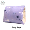 Cozy Kotton Starry Snooz nursing arm pillow with soft lilac fabric and scattered navy, grey, and white star prints – perfect for baby feeding and snuggles.