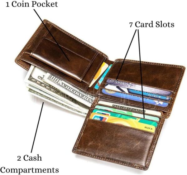 Genuine Leather Bifold Wallets for Men - Image 3