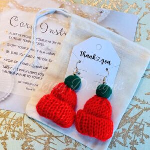Christmas Knitted Beanie Holiday Earrings