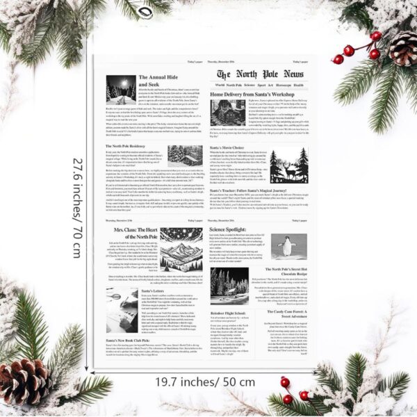 Christmas North Pole Newspaper Wrapping Paper - Image 8