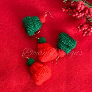 Alternative view of Christmas Knitted Beanie Holiday Earrings