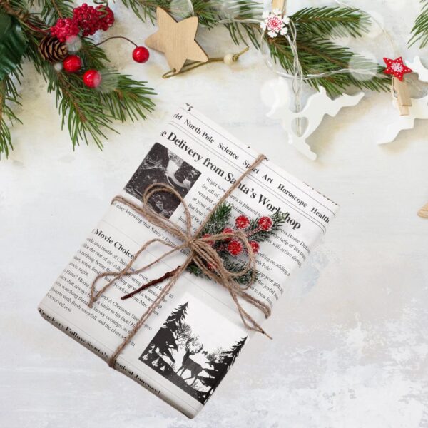 Christmas North Pole Newspaper Wrapping Paper - Image 7