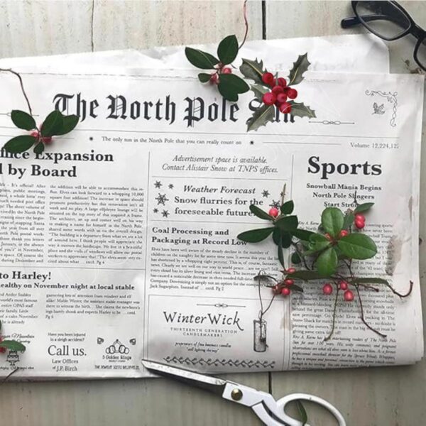 Christmas North Pole Newspaper Wrapping Paper - Image 10