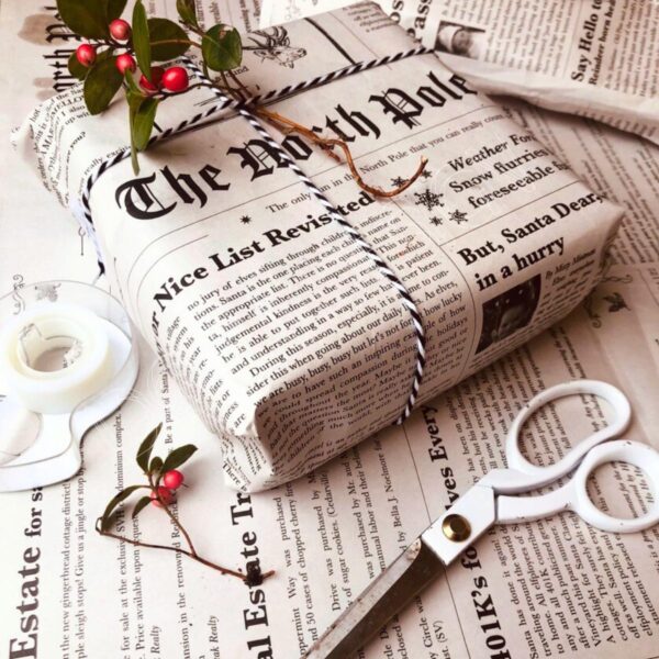 Christmas North Pole Newspaper Wrapping Paper - Image 5
