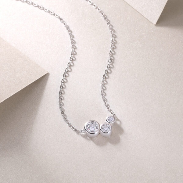 White Dew Moissanite S925 Sterling Silver Pendant Necklace - Image 3