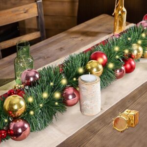 Alternative view of 393.3 Inch Christmas Decorative Garland with 3 Warm Light Strings