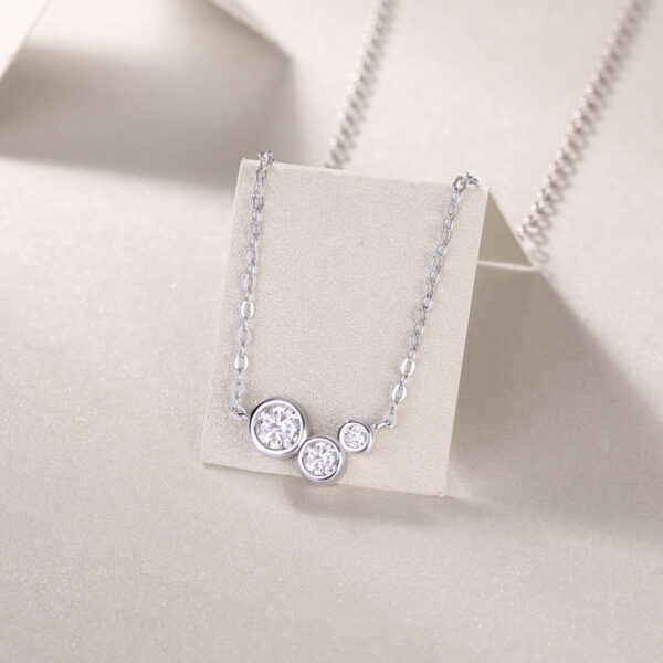White Dew Moissanite S925 Sterling Silver Pendant Necklace - Image 6