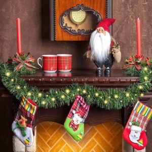 393.3 Inch Christmas Decorative Garland with 3 Warm Light Strings